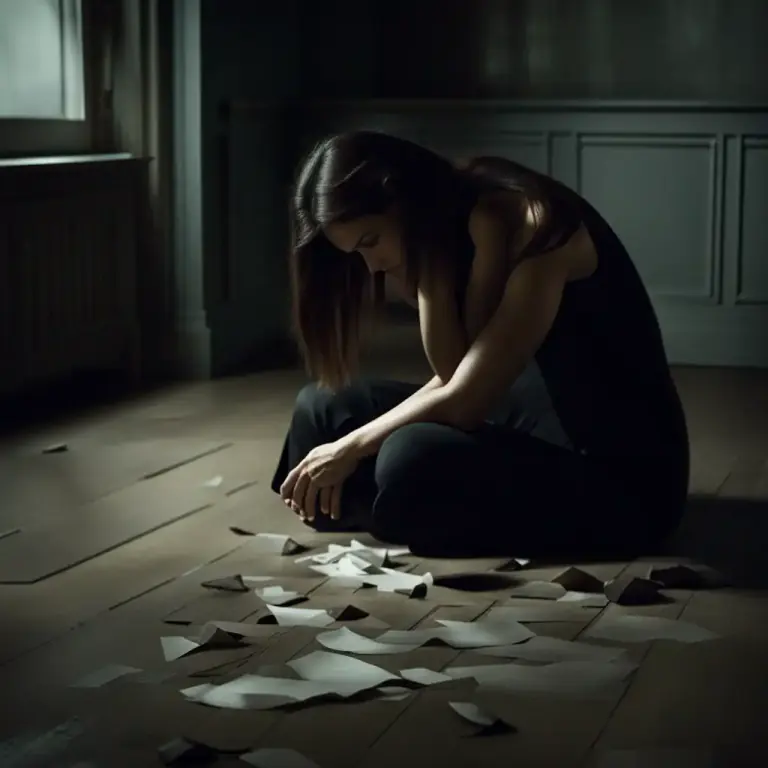 Visual representation of "in tatters" - Upset and in despair