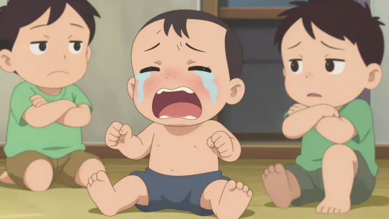 Visual representation of "wah" - A sound imitating a crying baby or someone complaining and whining.