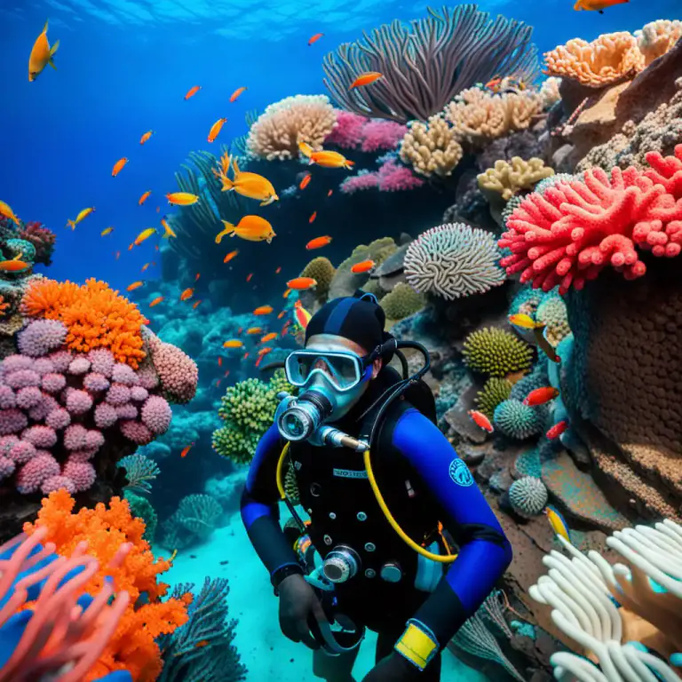 Visual representation of "diver" - A person who swims under water, usually with special equipment to breathe