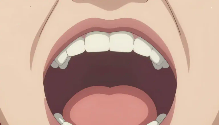 Visual representation of "palate" - The top part of the inside of your mouth