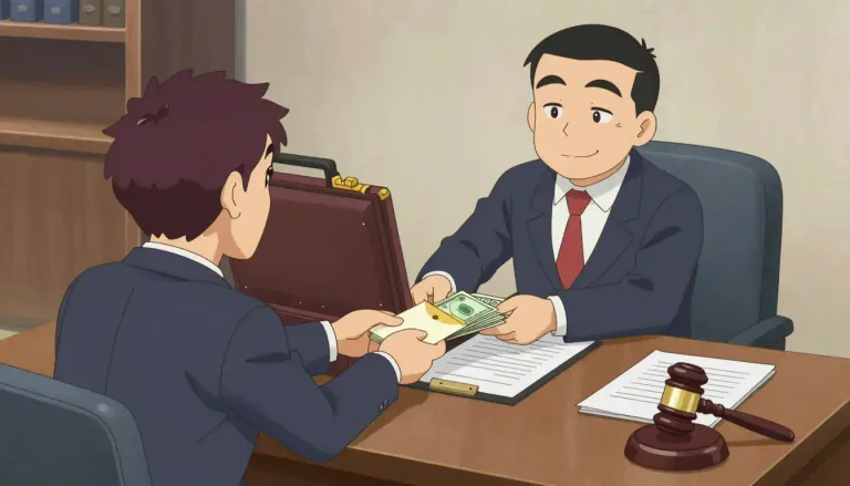 Visual representation of "bribery" - The act of giving money or gifts to someone to influence their decisions.