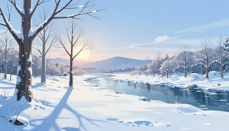Visual representation of "midwinter" - The middle of winter, often referring to the shortest day of the year.