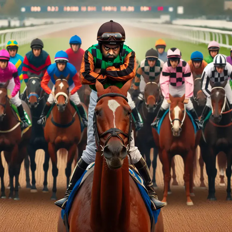 Visual representation of "jib" - The action of a horse to stop and refuse to go forward.
