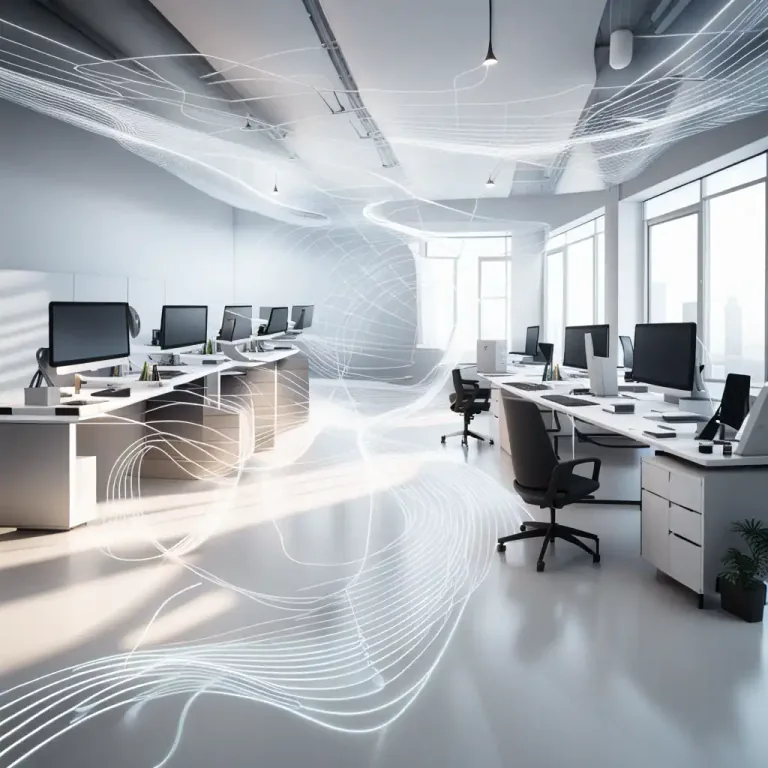 Visual representation of "wireless" - Referring to technology using electromagnetic waves instead of wires connecting devices.