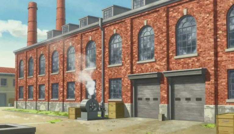Visual representation of "manufactory" - A building or place where goods are manufactured.