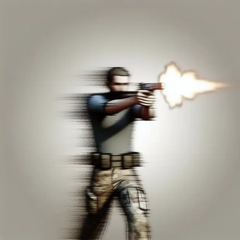 Visual representation of "automatic" - Refers to a firearm that can fire continuously as long as the trigger is pressed