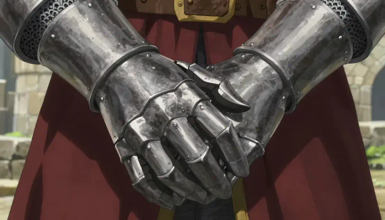 Visual representation of "gauntlet" - An armored glove, as worn by a medieval knight.