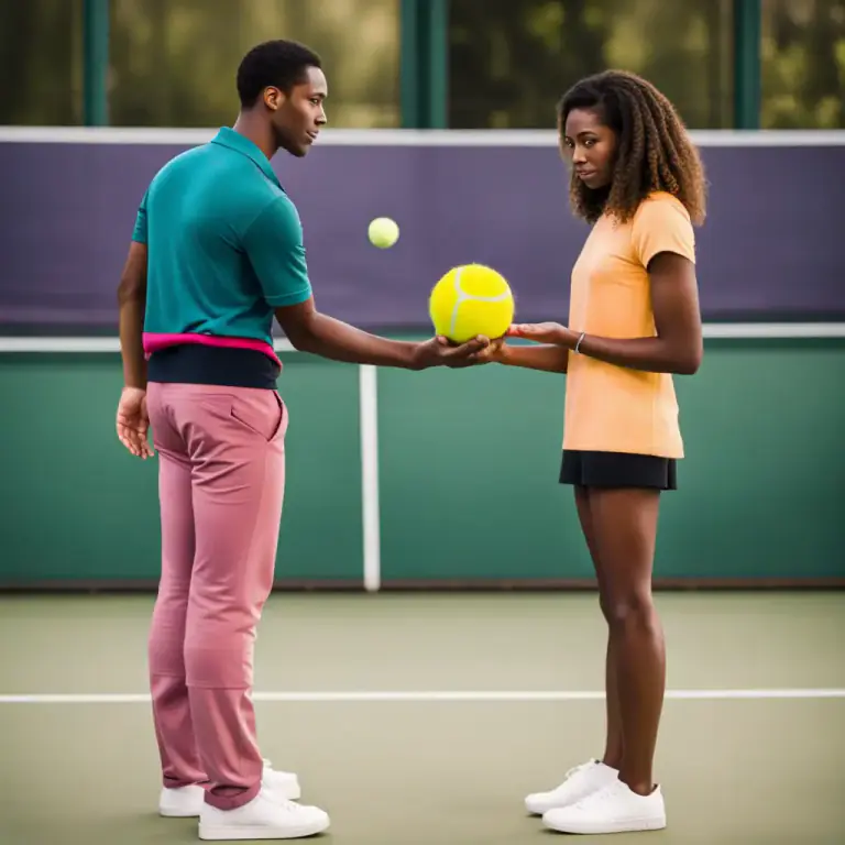 Visual representation of "the ball is in your/somebody’s court" - It is your turn to take action or responsibility in a situation.