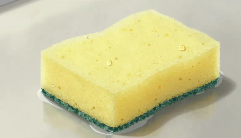 Visual representation of "spongy" - Something that is soft and able to soak up liquid easily, like a sponge.