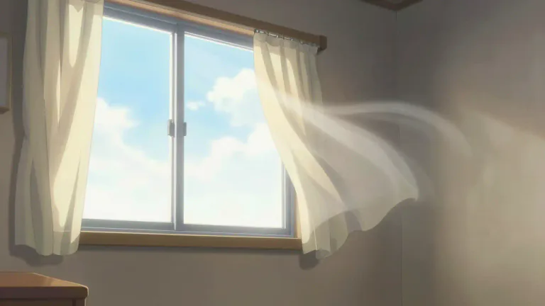 Visual representation of "ventilate" - To let fresh air into a room or a building.