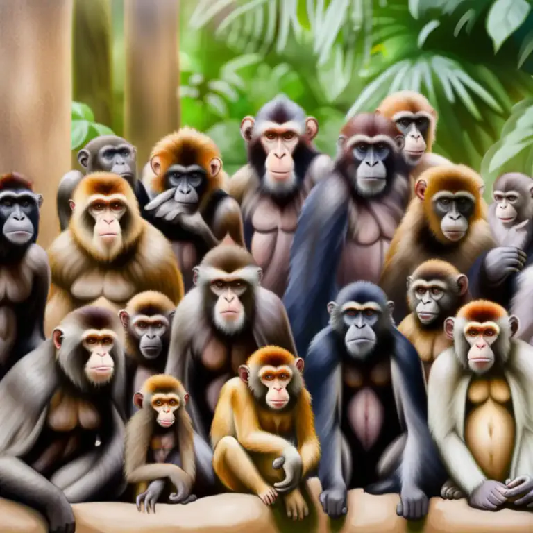 Visual representation of "simian" - A monkey or an ape