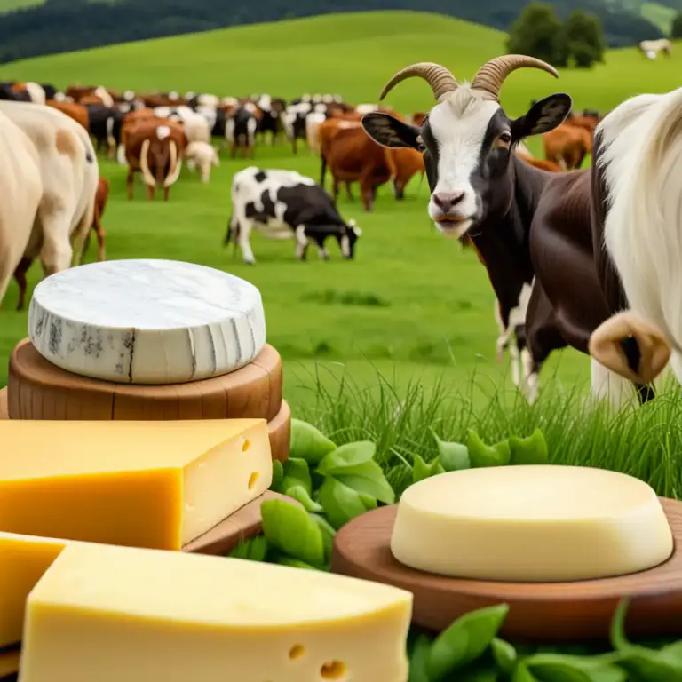 Visual representation of "farmhouse" - A type of cheese that is specifically made on the farm with milk from the farm's own herd or flock.