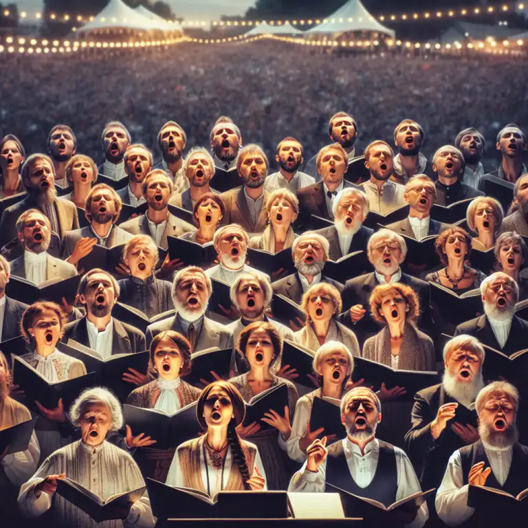Visual representation of "choral" - Involving or relating to voices or singing