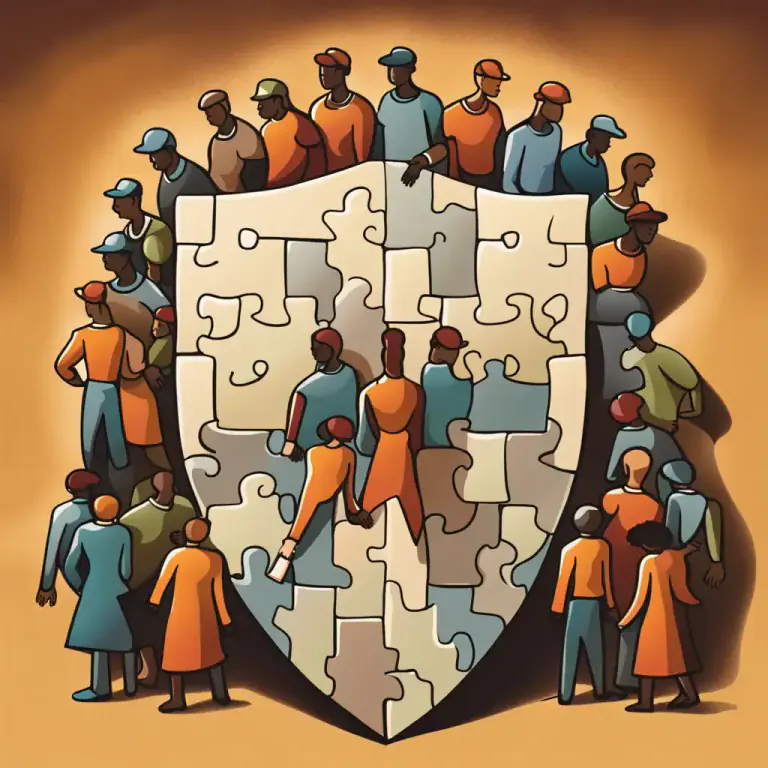 Visual representation of "close ranks" - To come together and support each other, especially in a difficult situation.