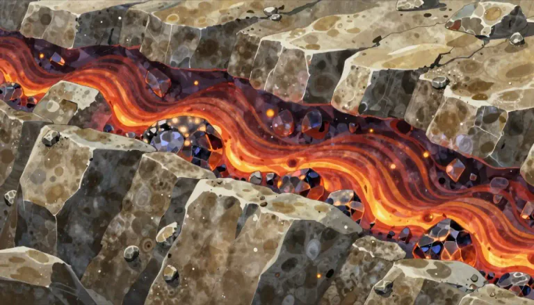 Visual representation of "metamorphic" - It describes a type of rock that has been changed by extreme heat or pressure