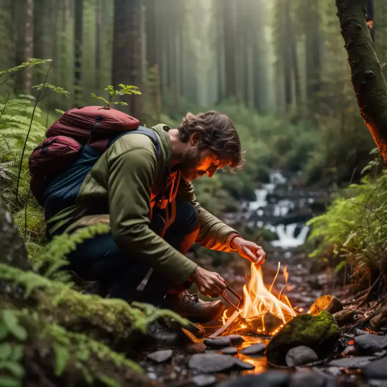Visual representation of "live off the land" - To survive by using the natural resources around you, especially when lost or stranded.