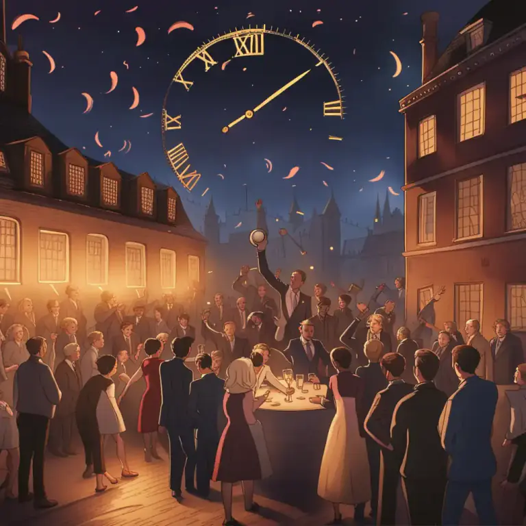 Visual representation of "midnight" - The moment when a particular day ends and a new one begins.