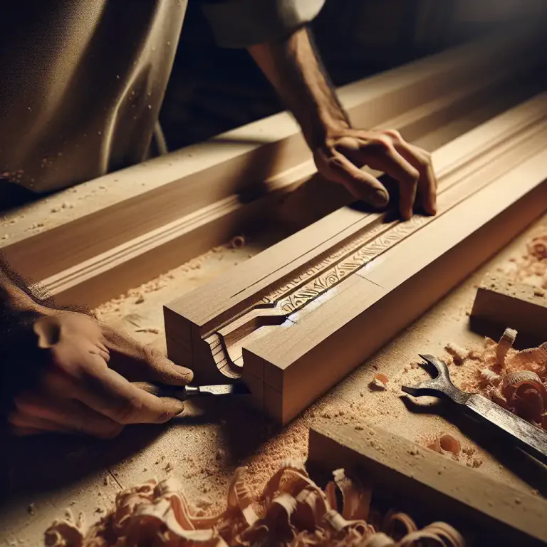 Visual representation of "rebate" - To cut a notch or groove in a piece of wood.