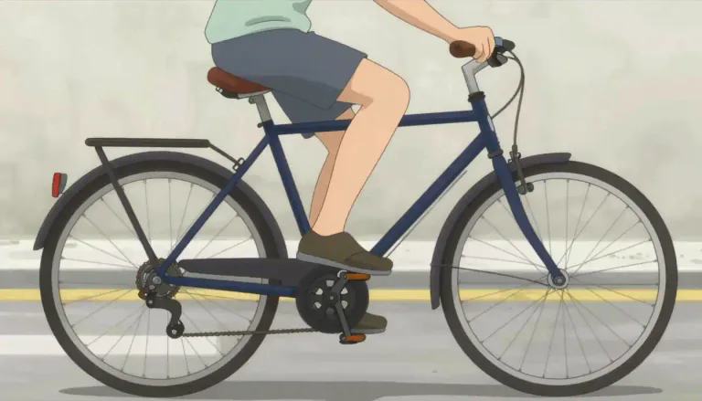 Visual representation of "bike" - A vehicle with two wheels that a person rides by pushing on foot pedals