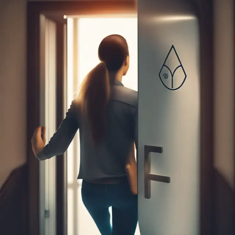 Visual representation of "get/havea/your foot in the door" - To make a start in a business or profession, or get an initial opportunity.