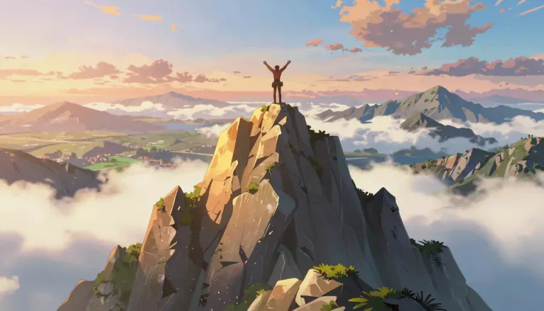 Visual representation of "pinnacle" - The highest point or top of something, like a mountain or a career