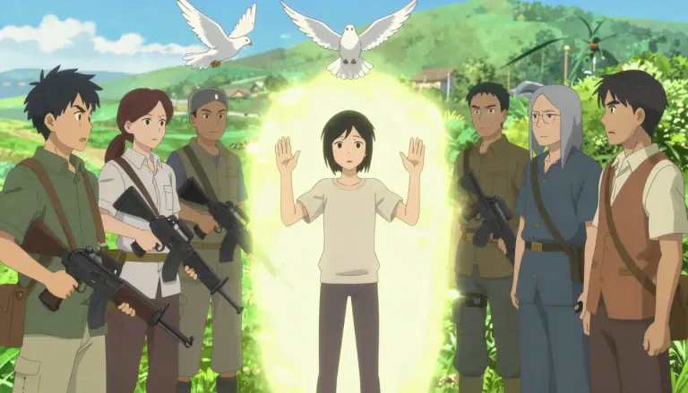Visual representation of "pacifist" - A person who believes that war and violence are unjustifiable.