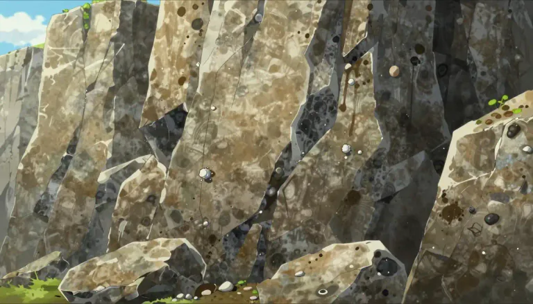 Visual representation of "rock" - A naturally hard material from broken pieces of stones or mineral.