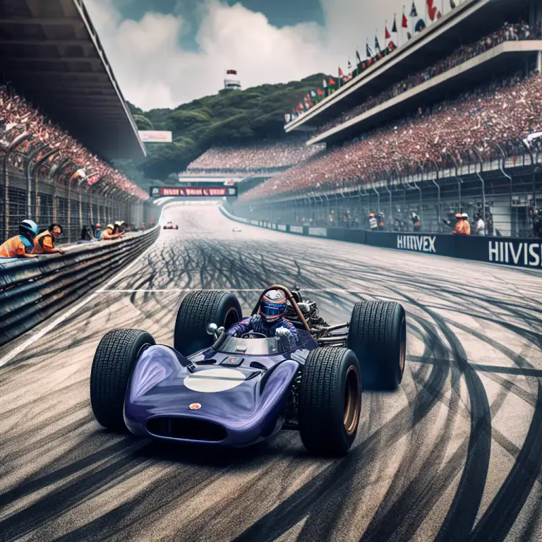 Visual representation of "lap" - One complete trip around a racetrack or course in a race.