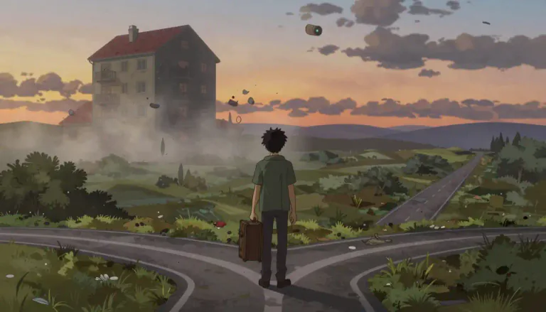 Visual representation of "rootless" - Having no home or settled place