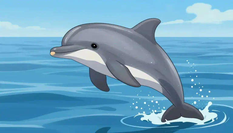 Visual representation of "dolphin" - A type of large fish that is known for its intelligence and friendly nature.