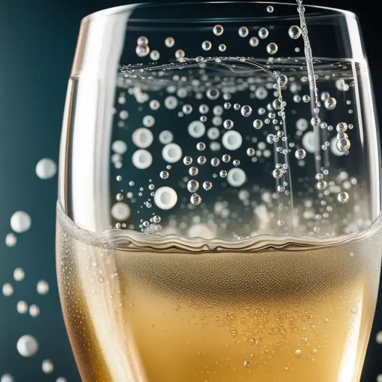 Visual representation of "bubbly" - Having or producing a lot of small bubbles