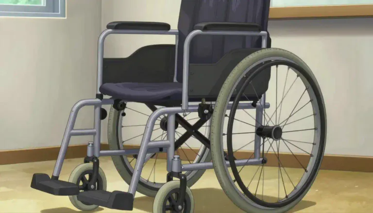 Visual representation of "wheelchair" - A chair with wheels, used when walking is difficult or impossible due to illness, injury, or disability.