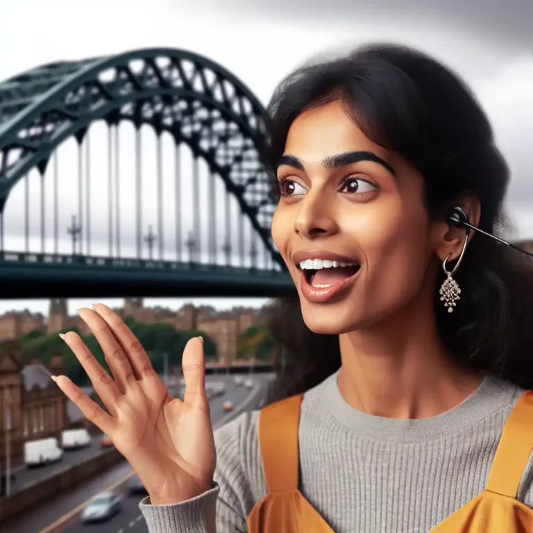 Visual representation of "geordie" - A regional accent and dialect of English spoken by the people of Newcastle-upon-Tyne and surrounding areas.