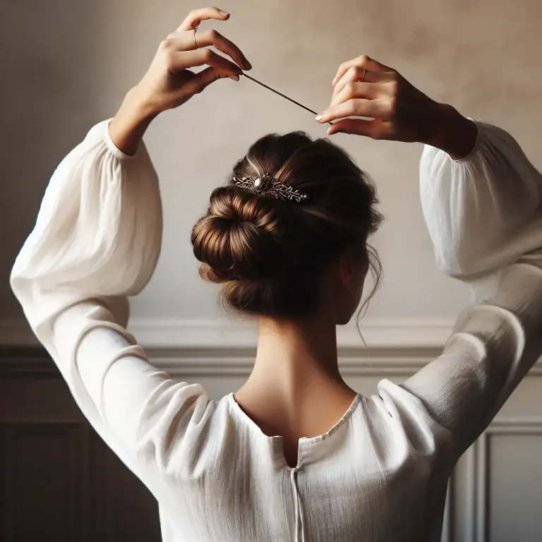 Visual representation of "bodkin" - A long pin or clasp used in dressmaking and hair styling.