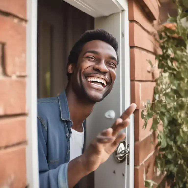 Visual representation of "drop by" - To visit someone briefly, usually without prior planning