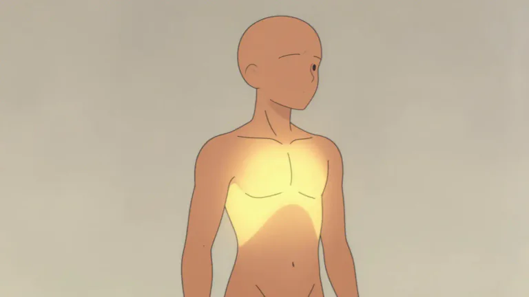 Visual representation of "ventrolateral" - Referring to a position that is toward the front (ventral) and to the side (lateral) of the body.