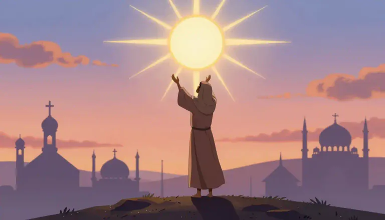 Visual representation of "monotheist" - A person who believes there is only one god.