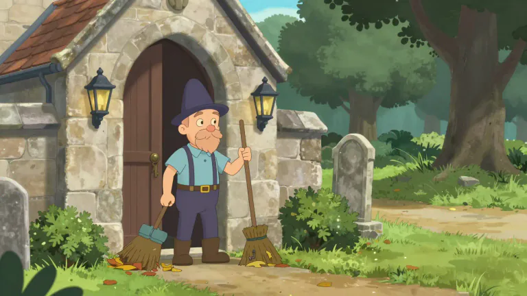 Visual representation of "sexton" - A person who takes care of a church building and its surrounding grounds.