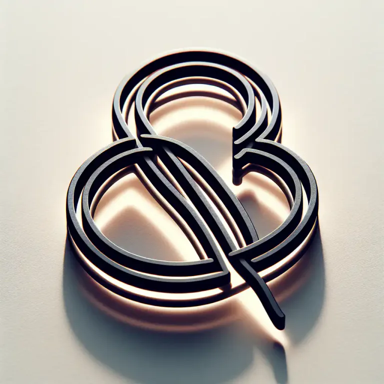 Visual representation of "ligature" - A character consisting of two or more letters combined into one, or an operation that results in such a character.