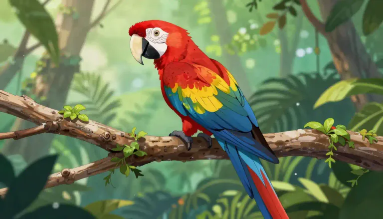 Visual representation of "macaw" - A type of large, colorful bird that lives in Central and South America.