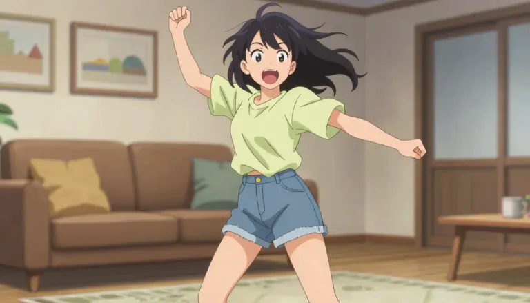 Visual representation of "crazily" - In a very excited or uncontrolled way