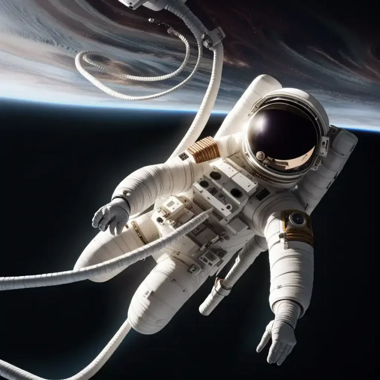 Visual representation of "umbilical" - A flexible tube for supplying whatever is necessary, like blood to a fetus or power to a spacesuit