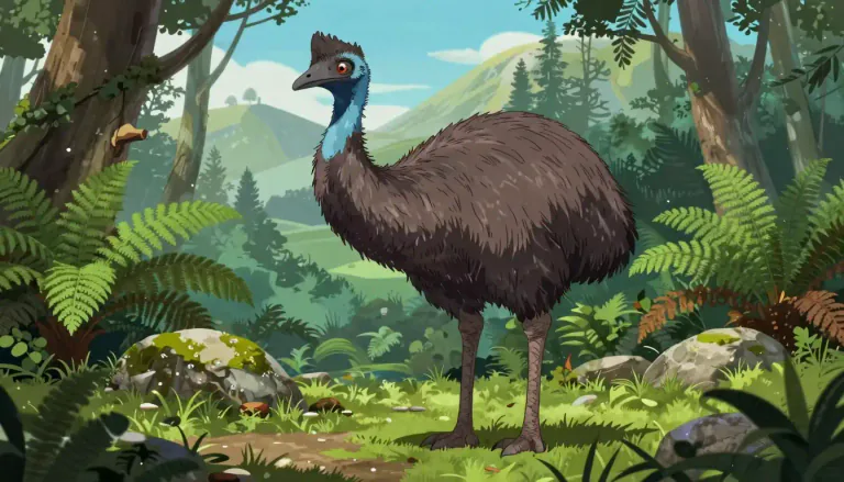 Visual representation of "moa" - An extinct flightless bird which used to live in New Zealand.