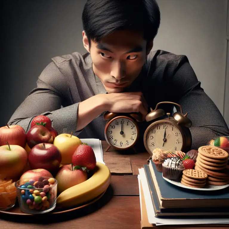 Visual representation of "snack" - To eat a small amount of food between meals.