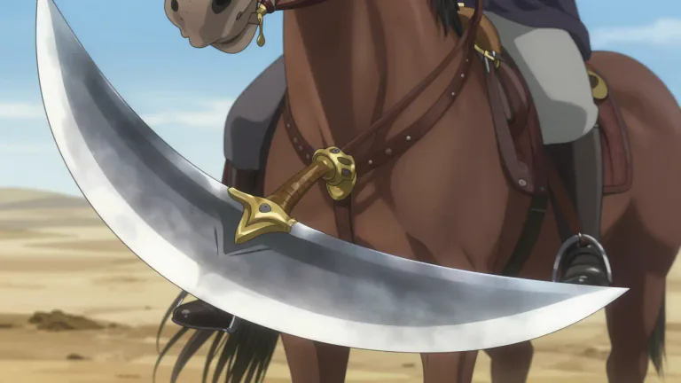 Visual representation of "sabre" - A heavy sword with a curved blade, mainly used for cavalry in the past.