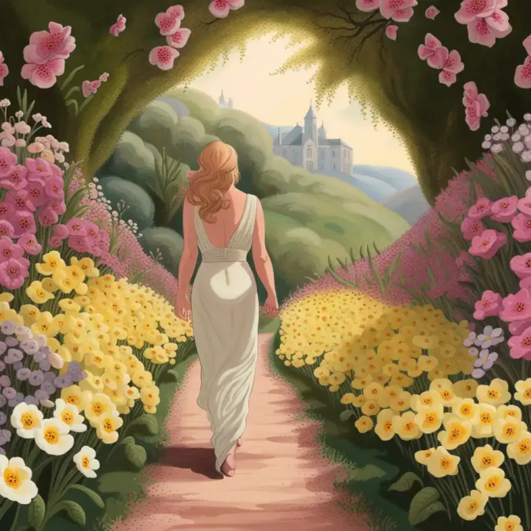 Visual representation of "the primrose path" - A life of enjoyment and pleasure, often viewed as easy but leading to bad results.