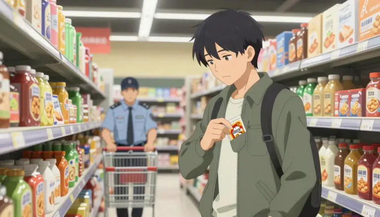 Visual representation of "shoplifting" - The act of stealing goods from a shop or store while pretending to be a customer.