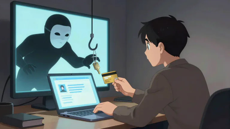 Visual representation of "phishing" - The activity of tricking people by getting them to give their personal information, such as passwords or credit card numbers, by pretending to be a trustworthy organization usually via email or text message.
