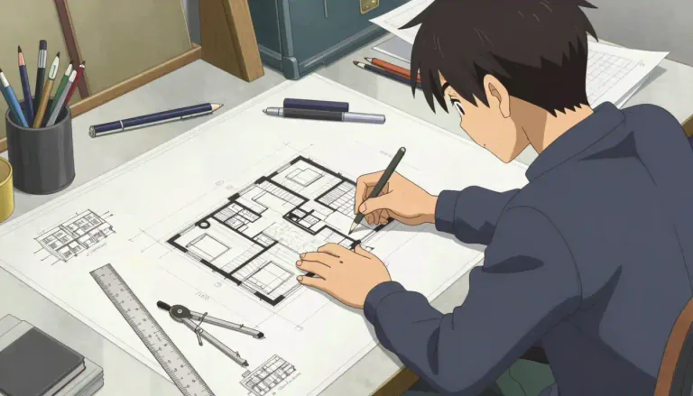 Visual representation of "draftsman" - A person who creates detailed technical plans or drawings.
