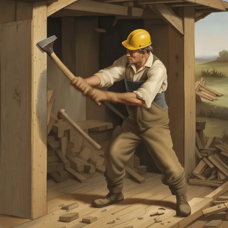 Visual representation of "hammer" - To hit something in a forceful way.